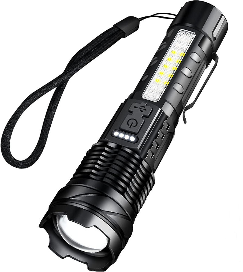 Rechargeable Torch - 20000 Lumen High Power Gift for Men, Plus 1m Cable