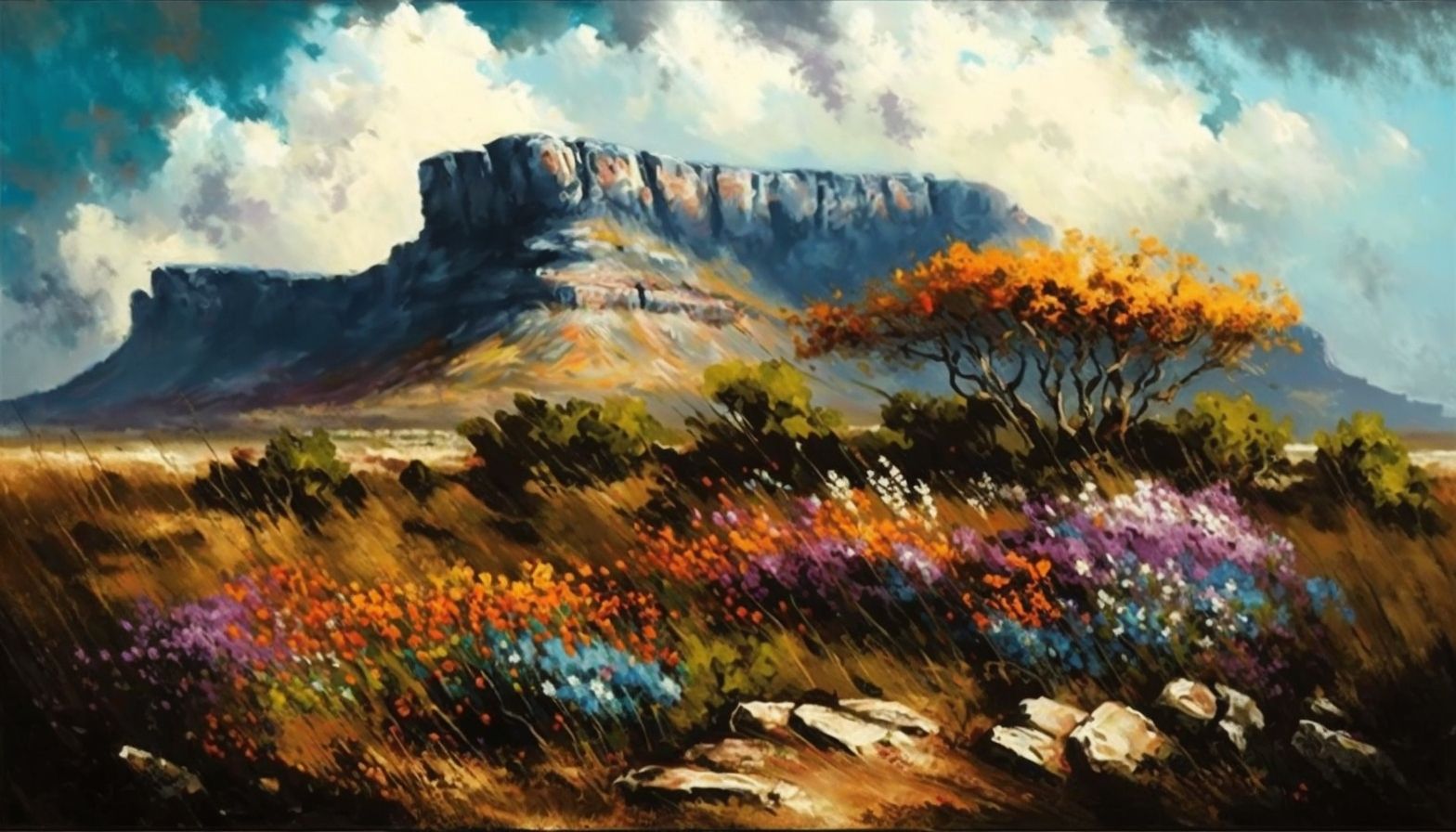 Canvas Wall Art-Table Mountain Landscape  B1024