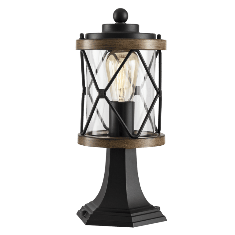 Aluminium Pillar Lantern with Clear Glass
