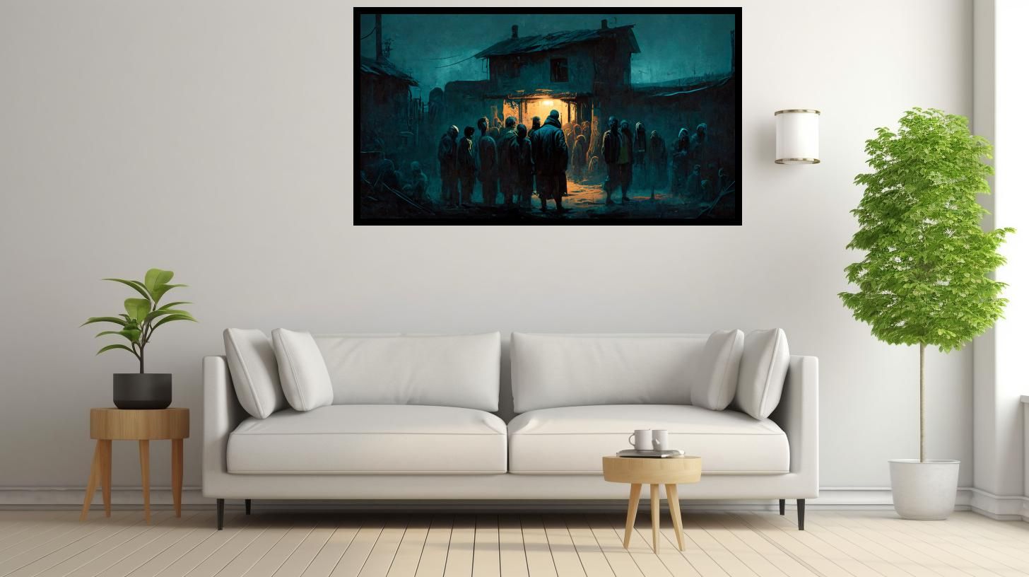 Canvas Wall Art - Fire in the night - B1027 - [120 x 80 cm]