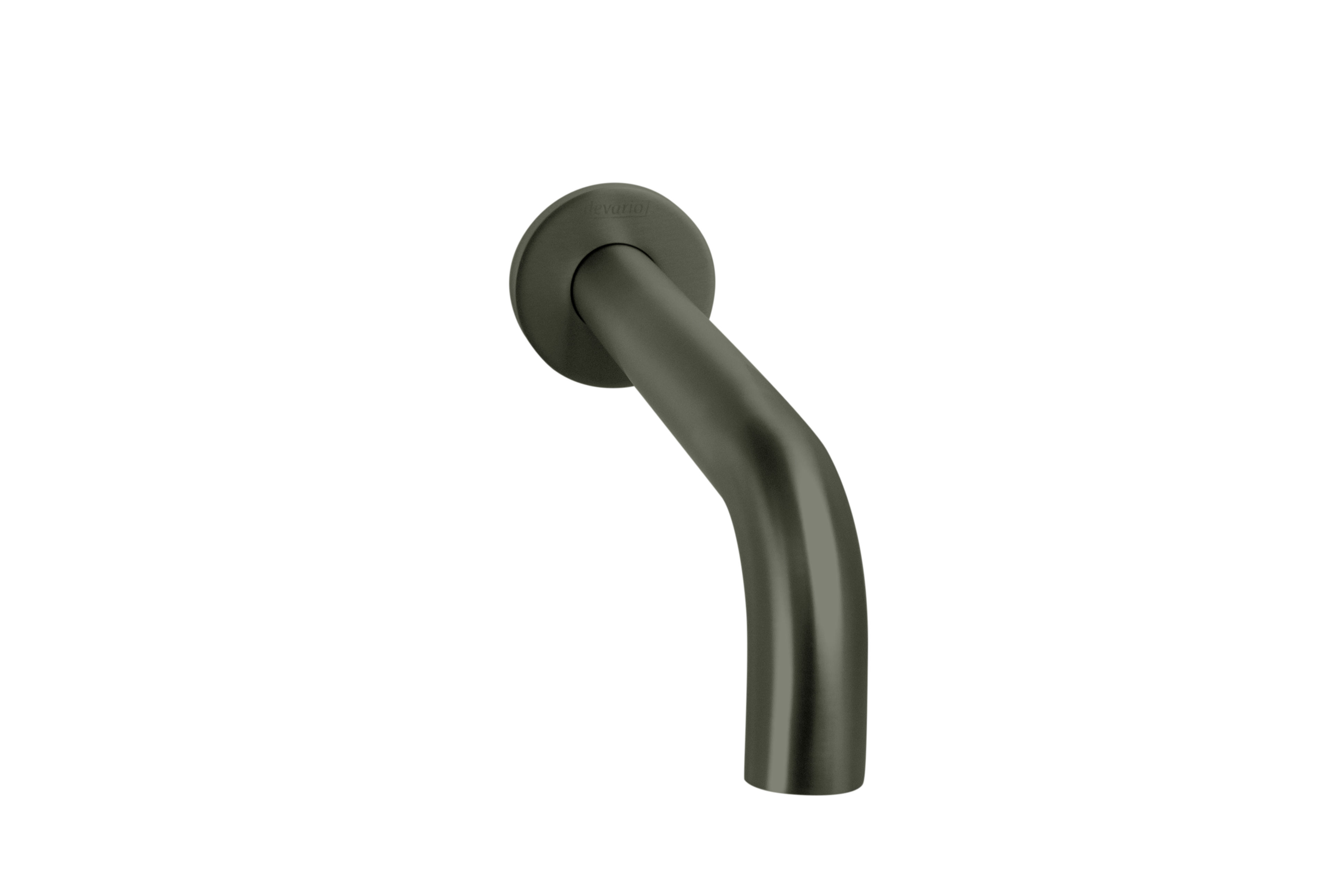 Devario Premio Round Wall Spout 24*200mm Brass- Gun Metal Grey