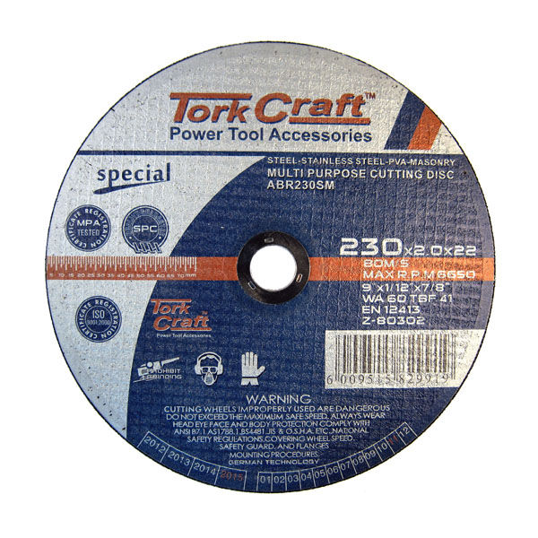 Cutting Disc Multi Purpose 230 X 2.0 X 22.2Mm For Steel Ss Pva Stone