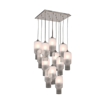 230v 60W E27 12 Lights Cylinder Half Frosted Glass Pendant Cluster
