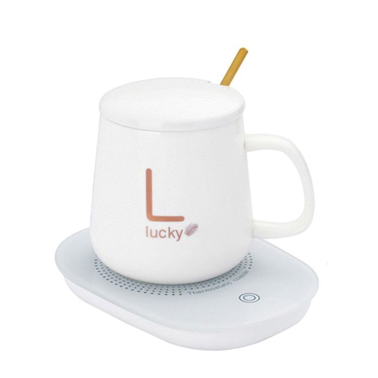 Classy Electric Coffee Warmer Coaster and Mug Set - White