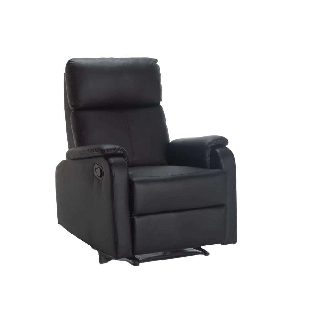 Vividitto - Chabra Leather Touch Armchair Recliner - Black