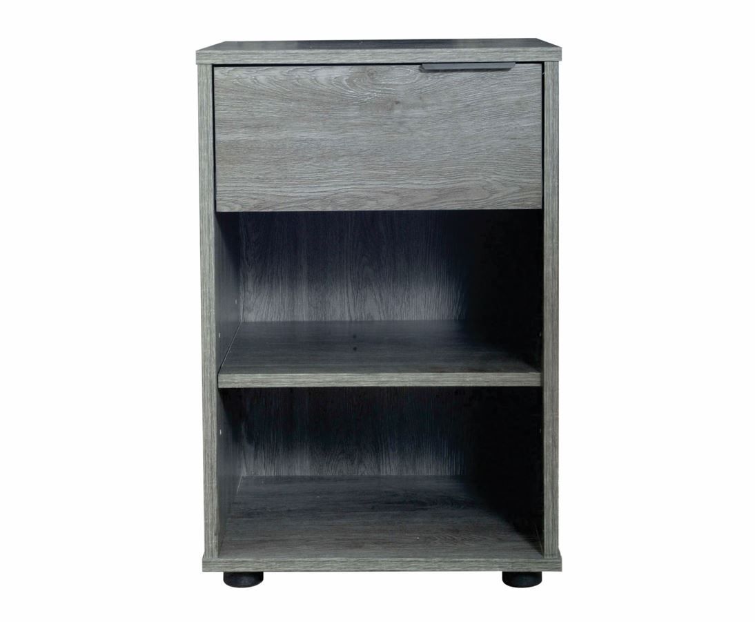Jake One Drawer Bedside Table Pedestal - Charcoal