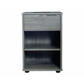 Jake One Drawer Bedside Table Pedestal - Charcoal