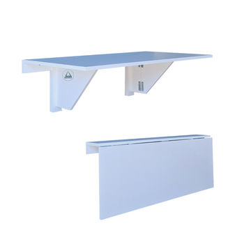 SpaceSave Smartfold Wall-Mounted Drop Leaf Table 100x53cm - White