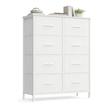 Songmics Chest of Drawers Storage Dresser, 8 Fabric Drawers, White