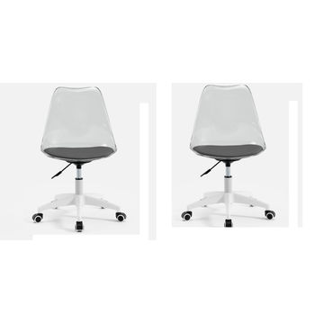 Modern Home Office Desk Chair Swivel Computer Chair With Wheels - Clear/Black