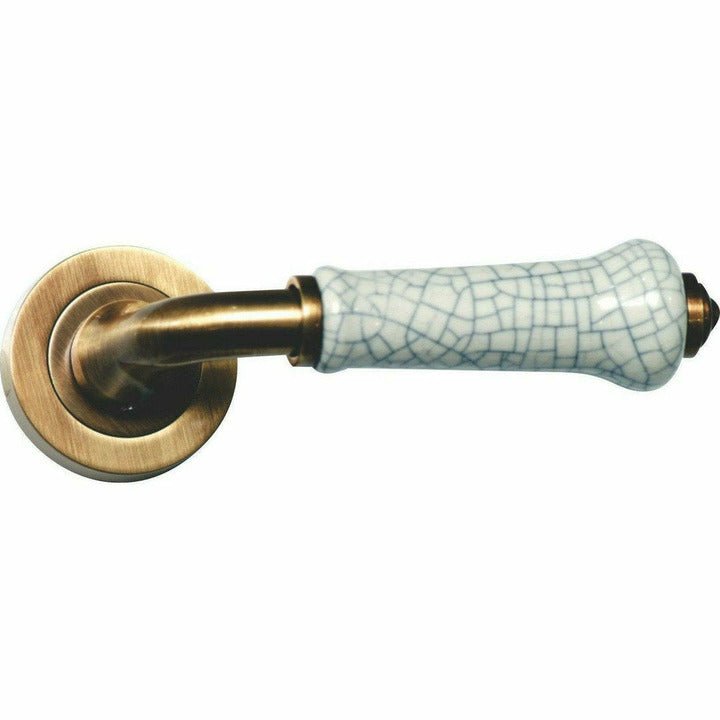 Ceramic lever handle on rose