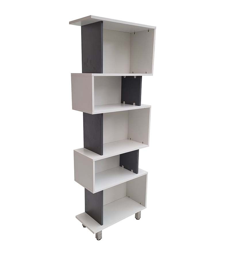 Sheffield Modern Bookshelf - White & Ebony