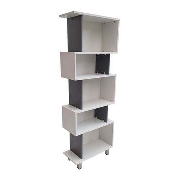 Sheffield Modern Bookshelf - White & Ebony
