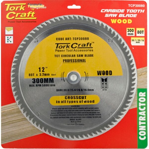 Blade Contractor 300 X 80T 30/1/20/16 Circular Saw Tct