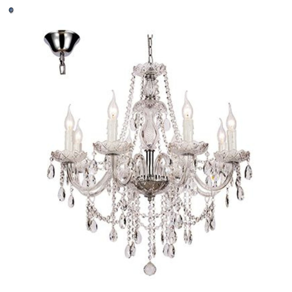 8LT Chandelier Crystal Chrome E14 8x40w