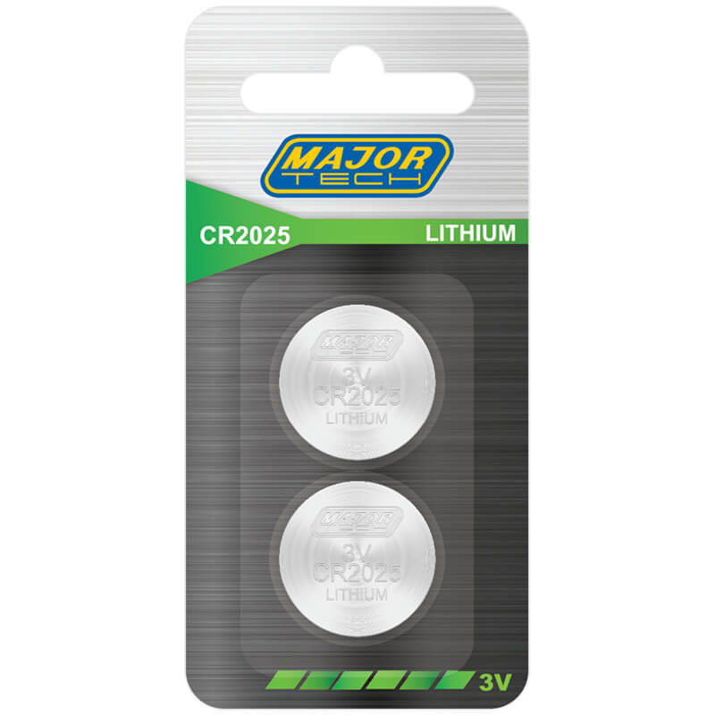 3V Button Cells (CR2025-BP2) - Major Tech