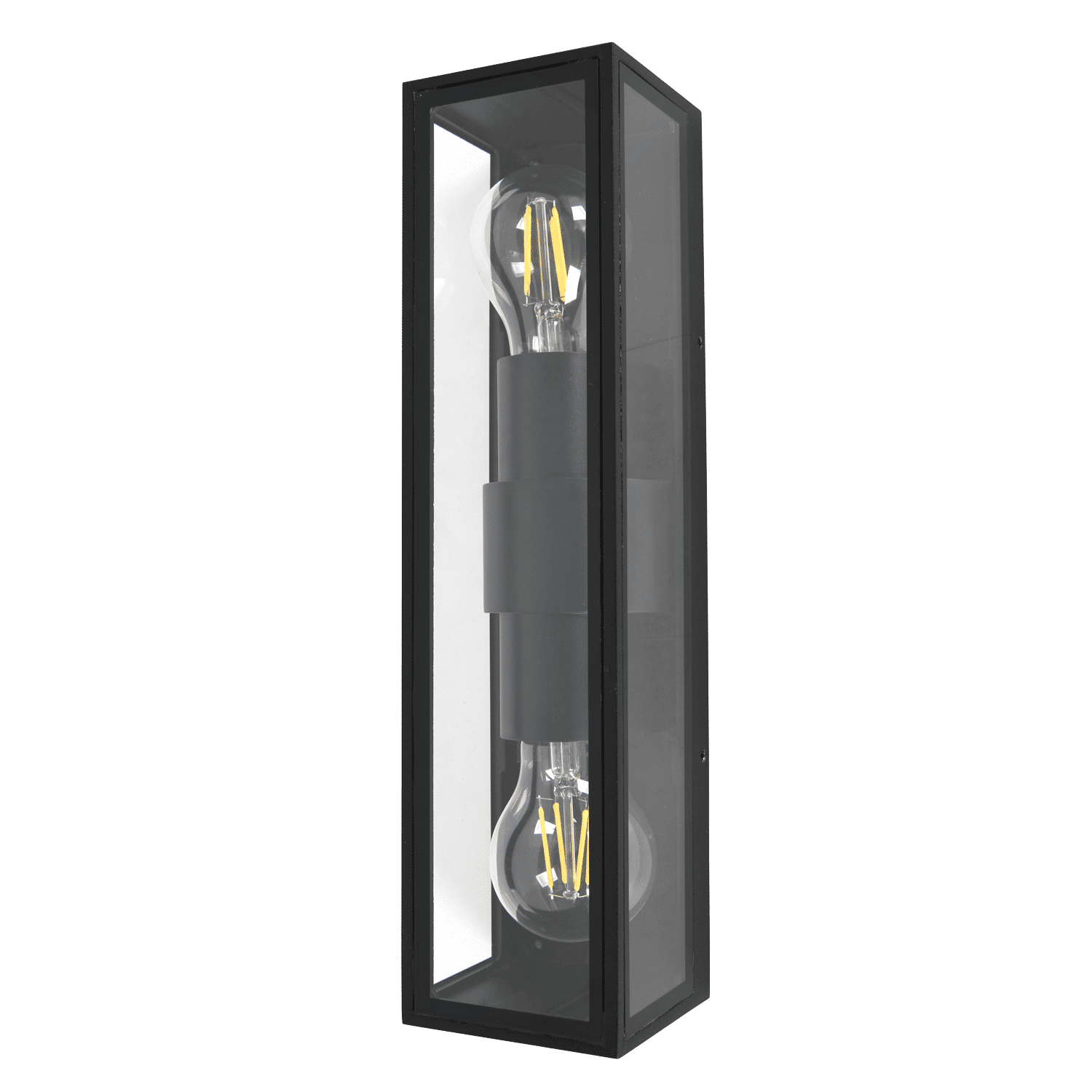 Zebbies Lighting Remy Sand Black 2 Light Outdoor Wall Light with Clear Glass