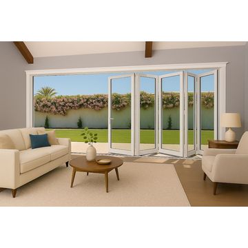Kenzo - SFD5FG6LW - Aluminium Fold A-Side Door 3mx2.1m White Open to Left Viewed From Outside