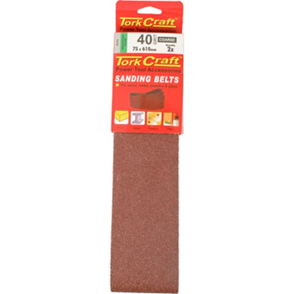 Sanding Belt 75 X 610Mm 40Grit 2/Pack