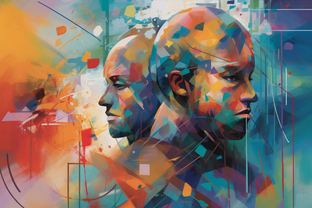 Canvas Wall Art - Abstract Figures Burst With Vibrant Colors - A1091 - [120 x 80 cm]