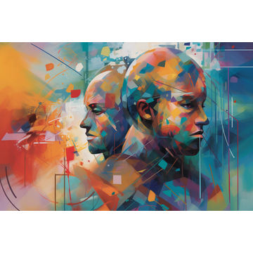 Canvas Wall Art - Abstract Figures Burst With Vibrant Colors - A1091 - [120 x 80 cm]
