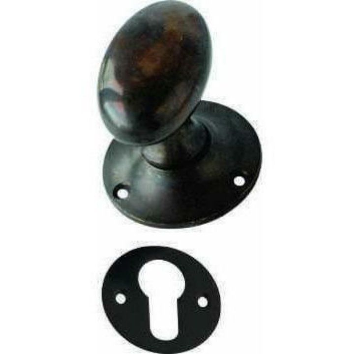 Oval solid brass knob