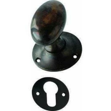 Oval solid brass knob