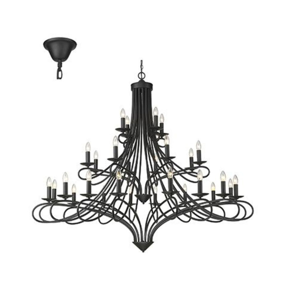 28LT Chandelier Black E14 28x40w