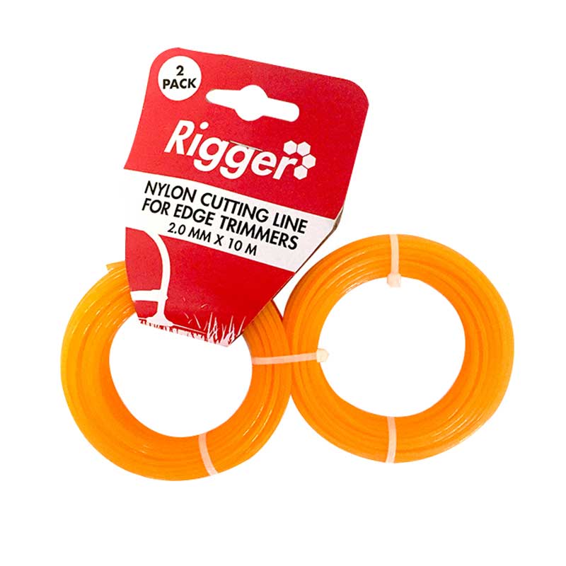 RIGGER Nylon Line Trimmer Line Twin Pack - 2 x 2mm x 10M