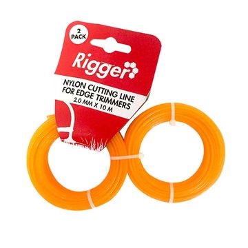 RIGGER Nylon Line Trimmer Line Twin Pack - 2 x 2mm x 10M