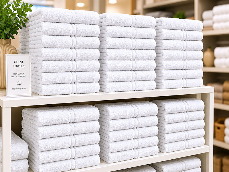 Hotel Collection 600GSM 30x50cms Guest Towel - 200 Pc Pack - Optical White