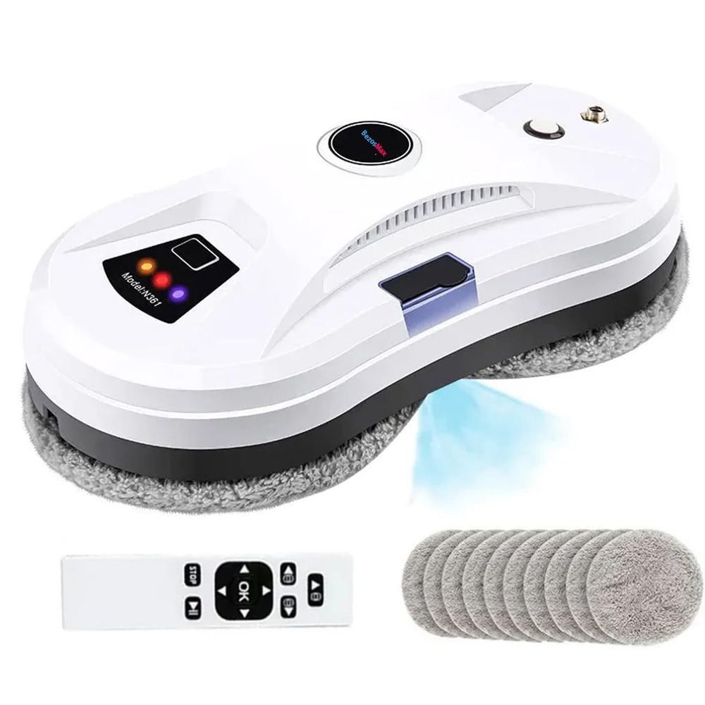 BezosMax Smart Window Cleaner Robot,2800Pa Auto Water Spray Glass Cleaning