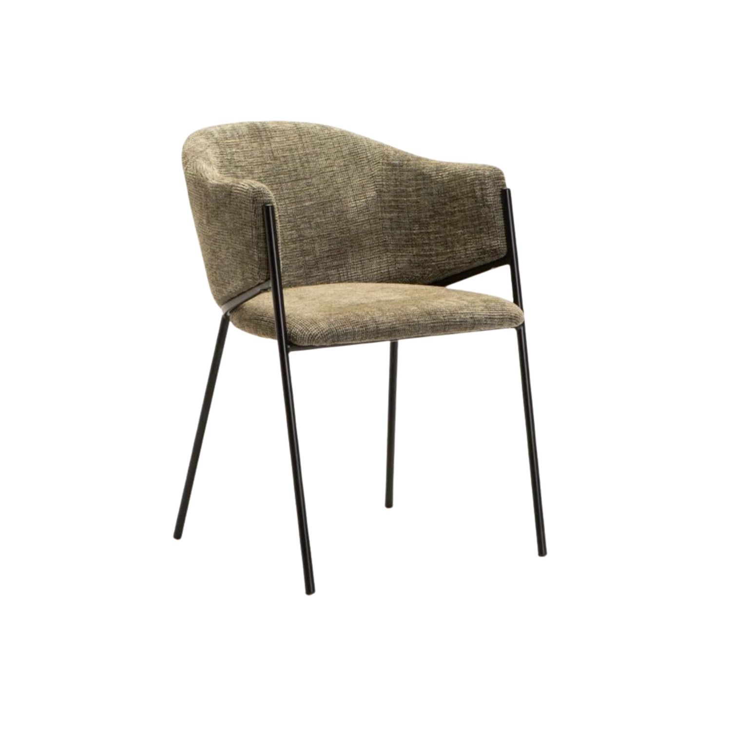 Textured Fabric Padded Dining Chair - Green