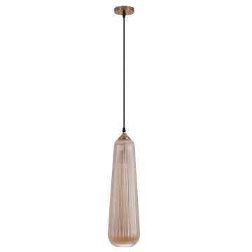 Metal and Amber Glass Pendant