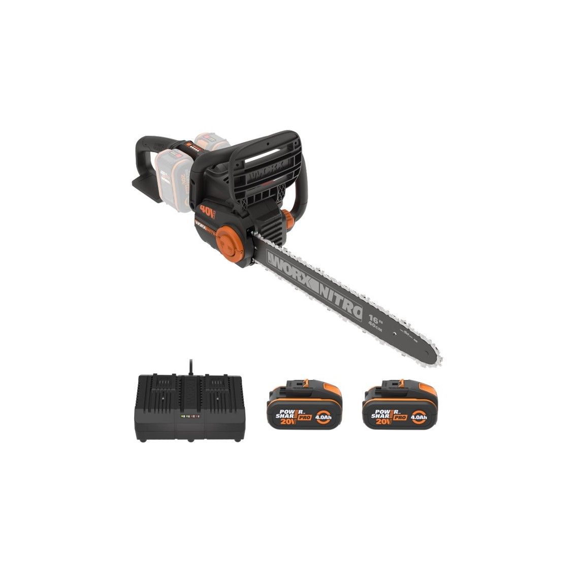 WORX NITRO Chain Saw 45cm 40V Kit