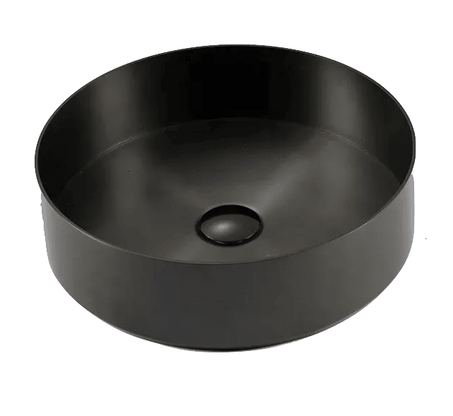 STAINLESS STEEL BLACK ROUND BASIN