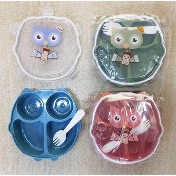 Owl Lunch Box with Cutlery Set
