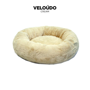 Cream Short-Fur Velvet Veloudo Extra-Large 110cm IREMIA Dog Bed