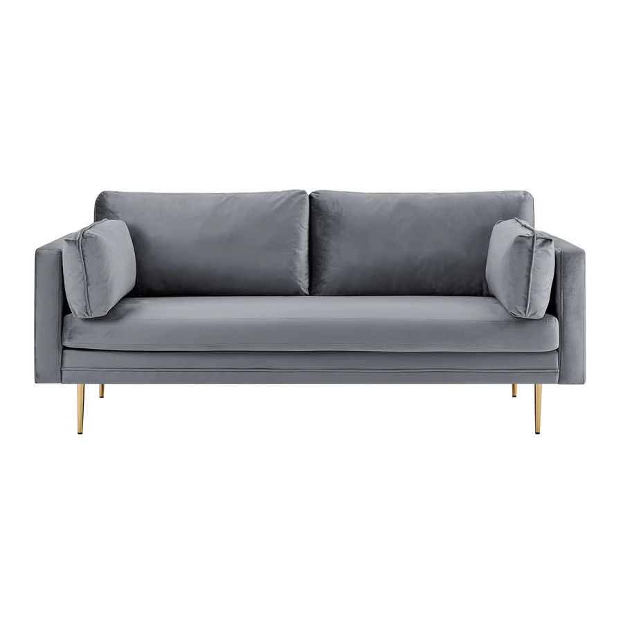 Paige Velvet 3 Seater Sofa - Grey