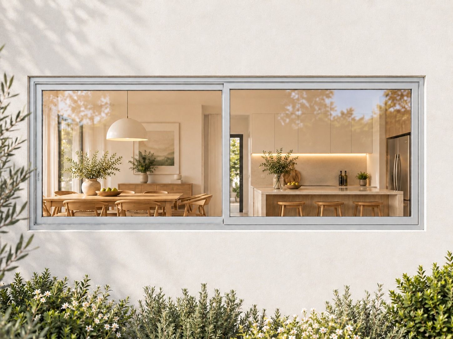 Kenzo Aluminium Sliding Window - Silver, 1500 600 mm, Two Sliding Panels