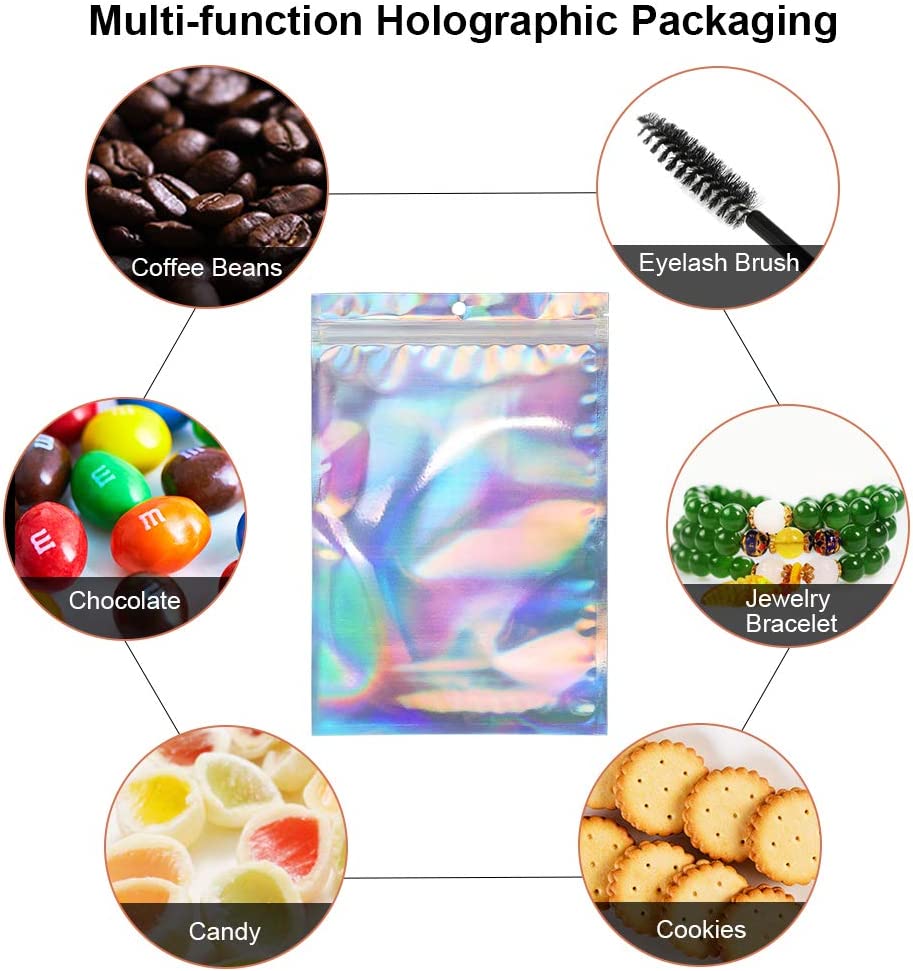 10 x 15cm Resealable Holographic gift and storage bags (50 pack)
