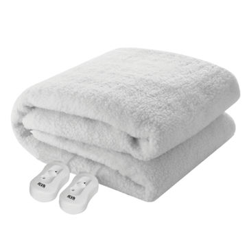ALVA - KING - SHERPA FLEECE - FITTED ELECTRIC BLANKET w/ ELASTIC 183x188