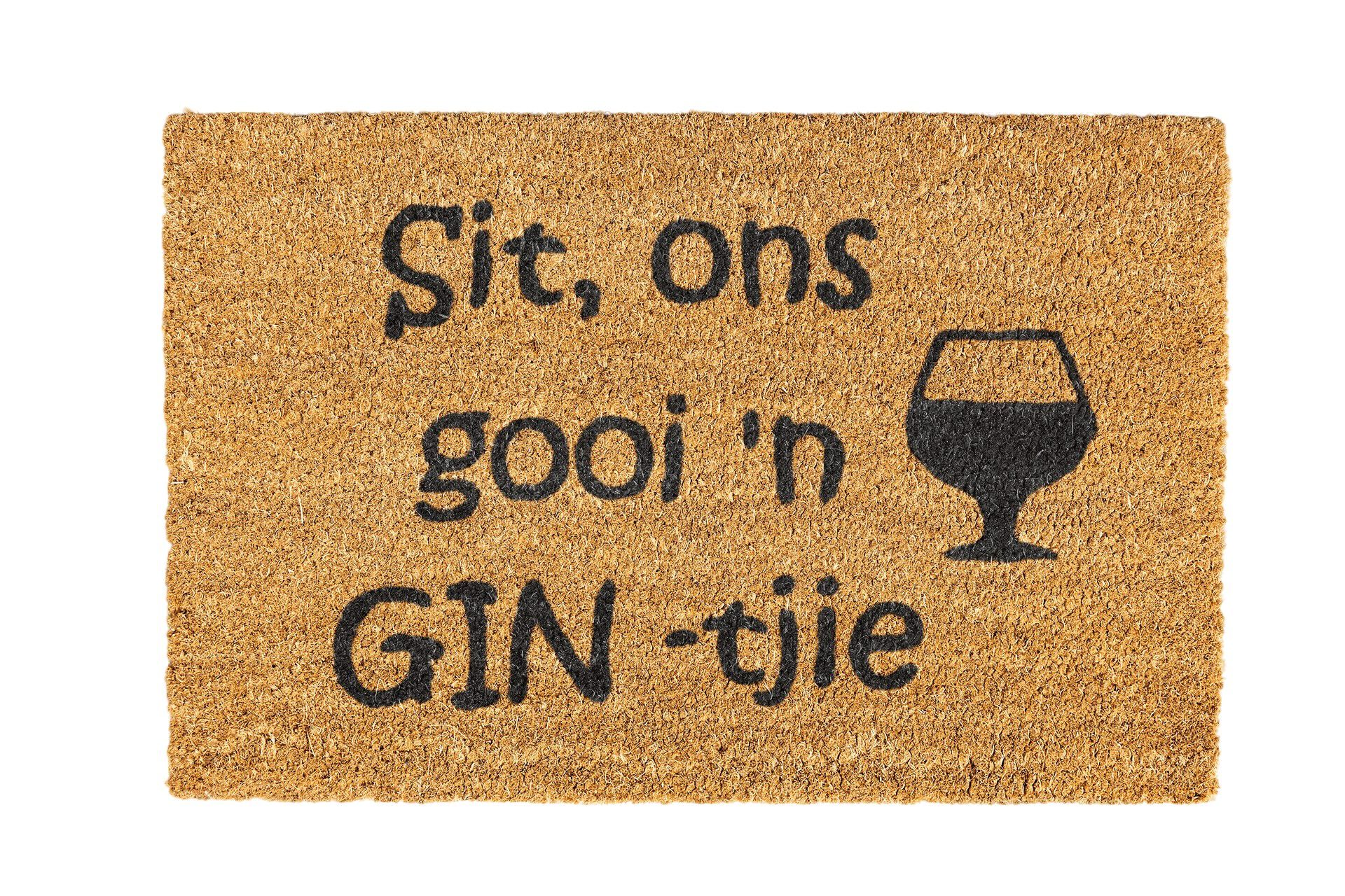 Sit Ons Gooi 'n Gin'tjie Coir Doormat Design 700 x 400mm