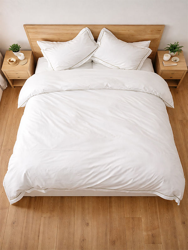 Rey's Fine Linen - Egyptian Collection - Oxford Satin Stitch Duvet Cover - Olive Green - Double(01 Set)