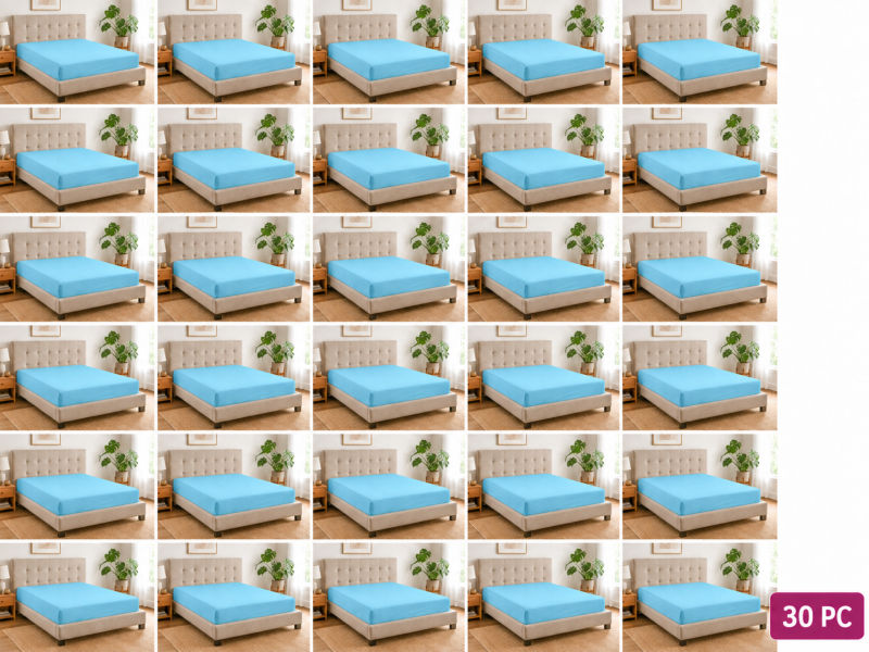 Everyday Collection Fitted Sheet - 90GSM - Sky Blue - Super King XL (30pc)