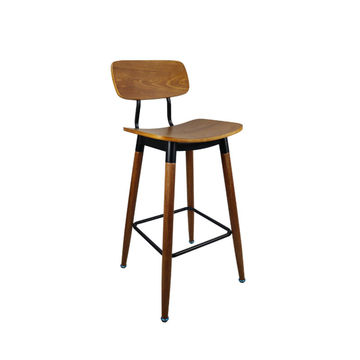 Vividitto - Modern Bar Stool with Dark Wood Seat