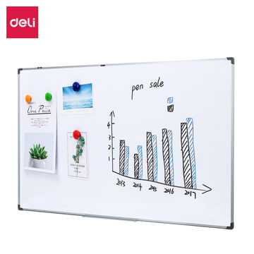Deli Magnet Whiteboard 1200x1800mm With Aluminum Frame ABS corner. Hangable