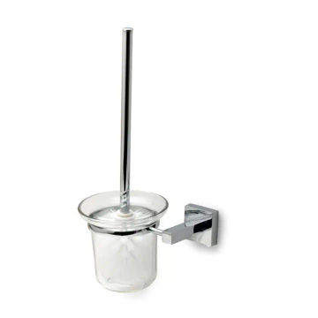Munich Toilet Brush Holder Set. Chrome Plated