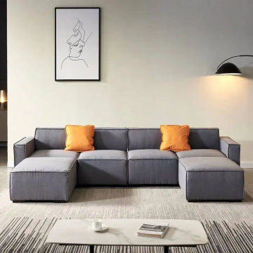 Zachary U Shape Sofa-velevt Grey