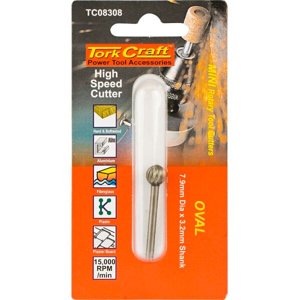 Mini H/Speed Cutter 7.9Mm Oval 3.2Mm Shank